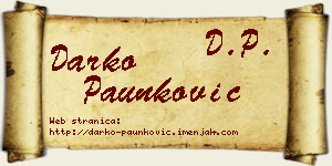 Darko Paunković vizit kartica